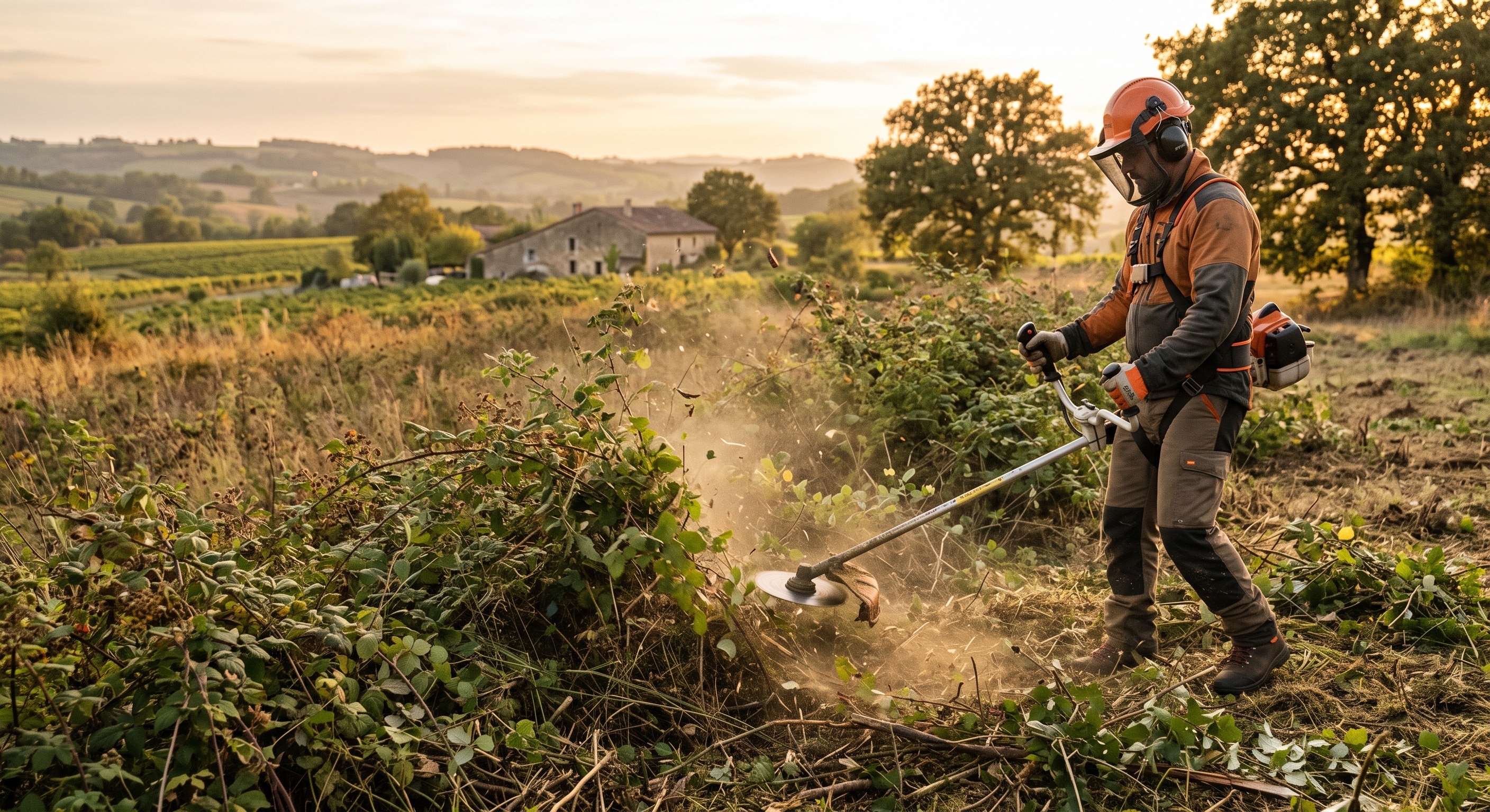 Débroussaillage d'un terrain envahi par l'entreprise Lemaire dans la Nièvre