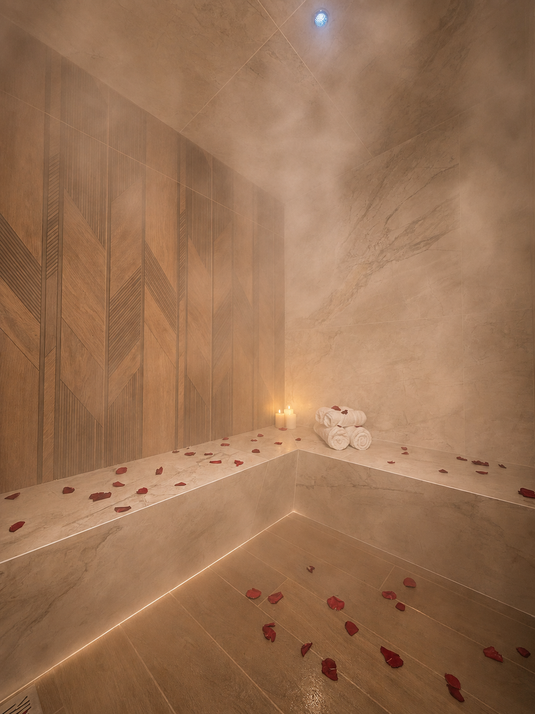 Hammam maçonné privatif en vapeur — Maison Nina N°6